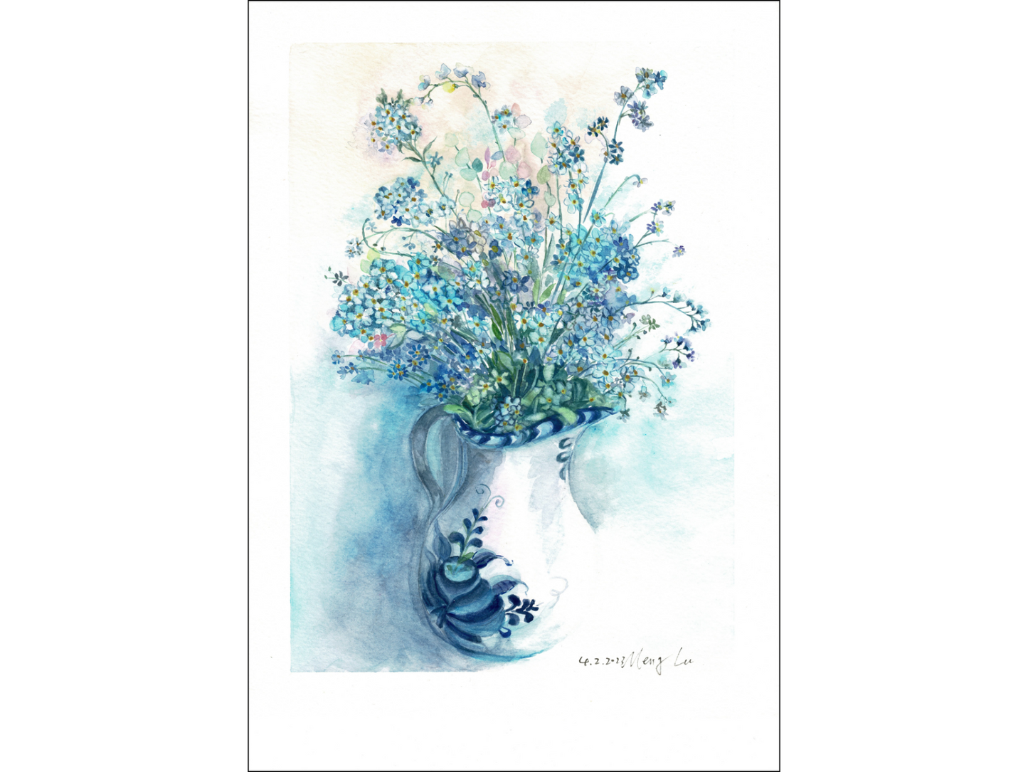 Blue Flowers in Pitcher