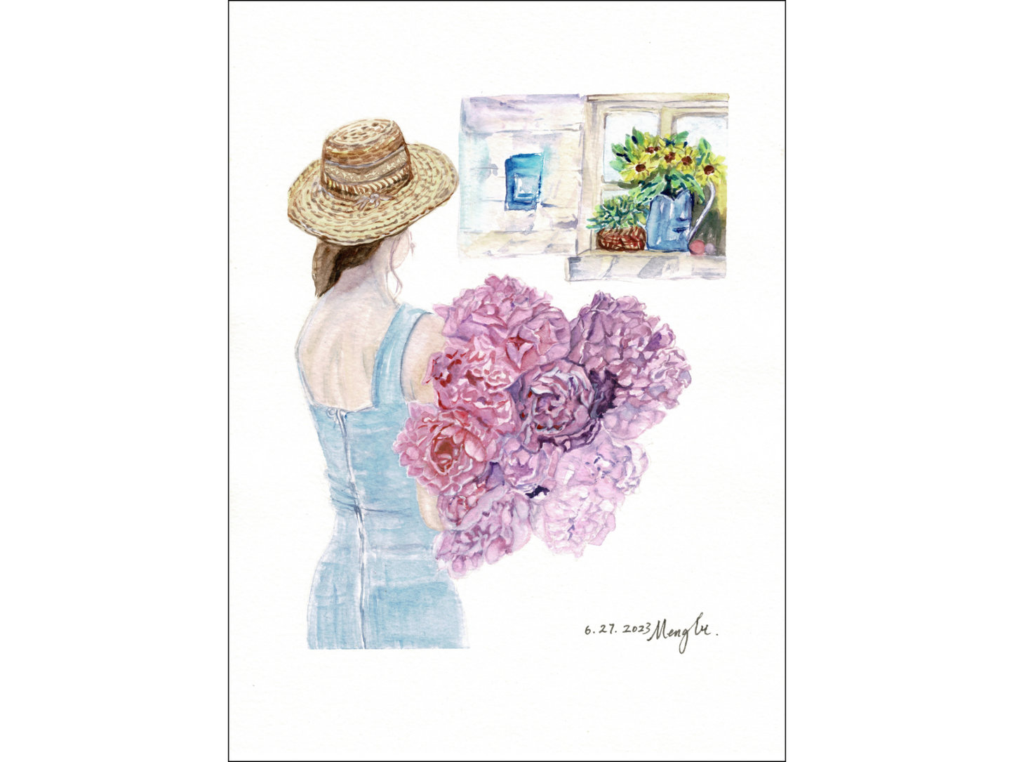 Girl Holding Flowers